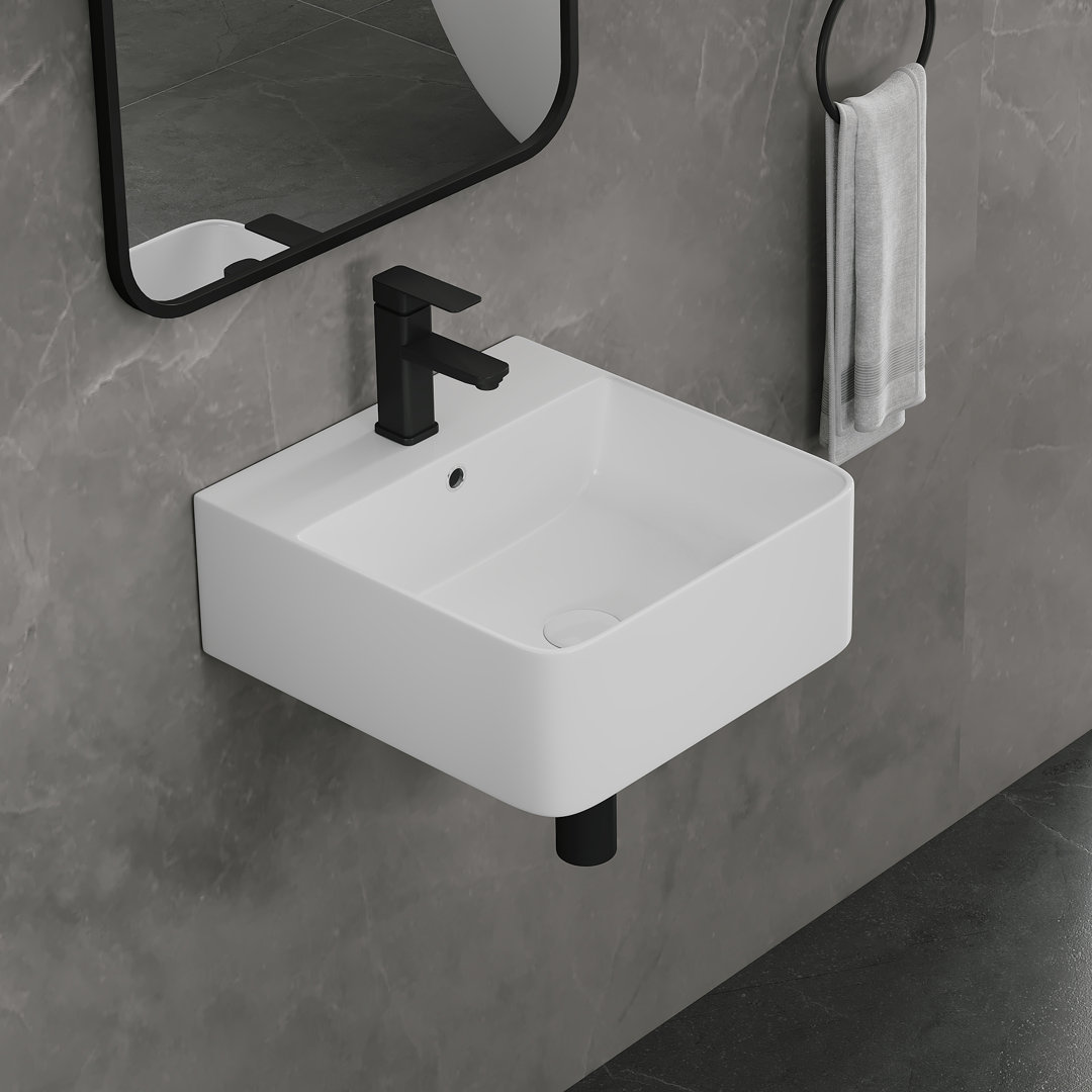 Turner Rectangular Wall Hung/Countertop Basin Bathroom Sink with Mounting Bolts