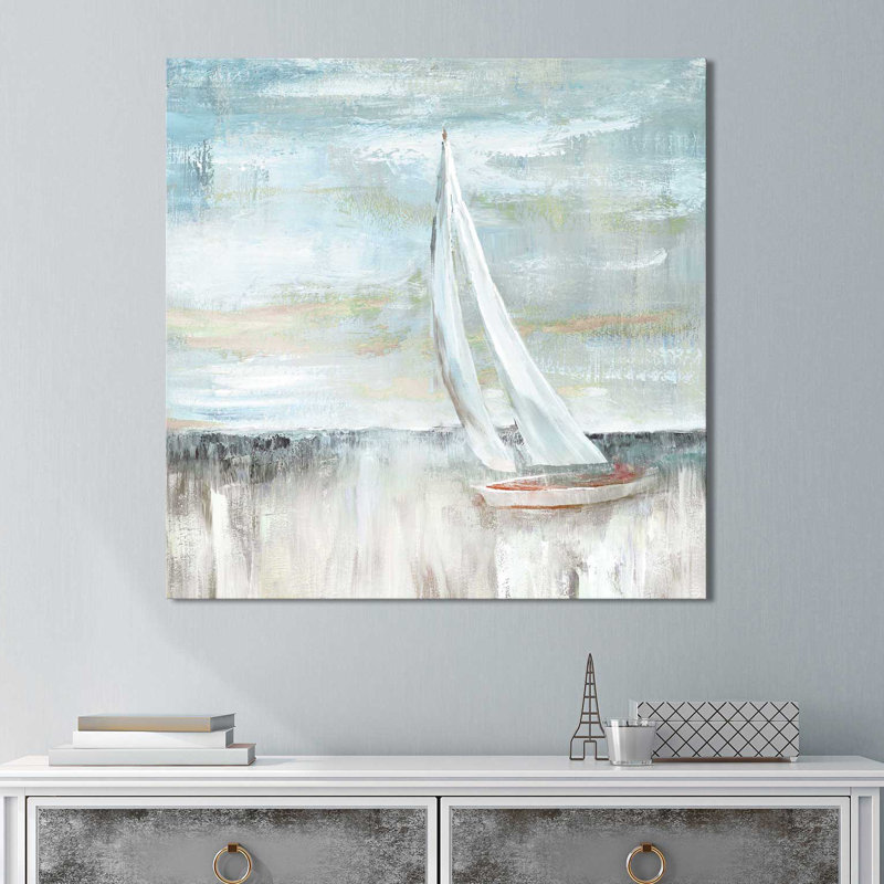 «Soft Sail II», reproduction de peinture acrylique, H 18 po x l 18 po x P 1 po, Toile tendue