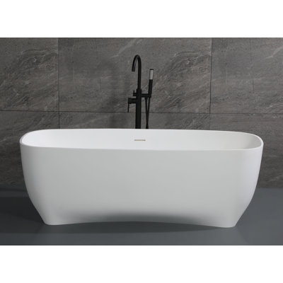 68.4 " L x 29.75 " W Freestanding Soaking Resin Bathtub