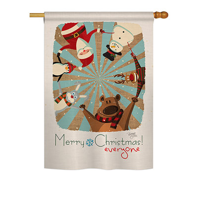 Drapeau de maison en polyester à 2 côtés pour tout le monde xmas
