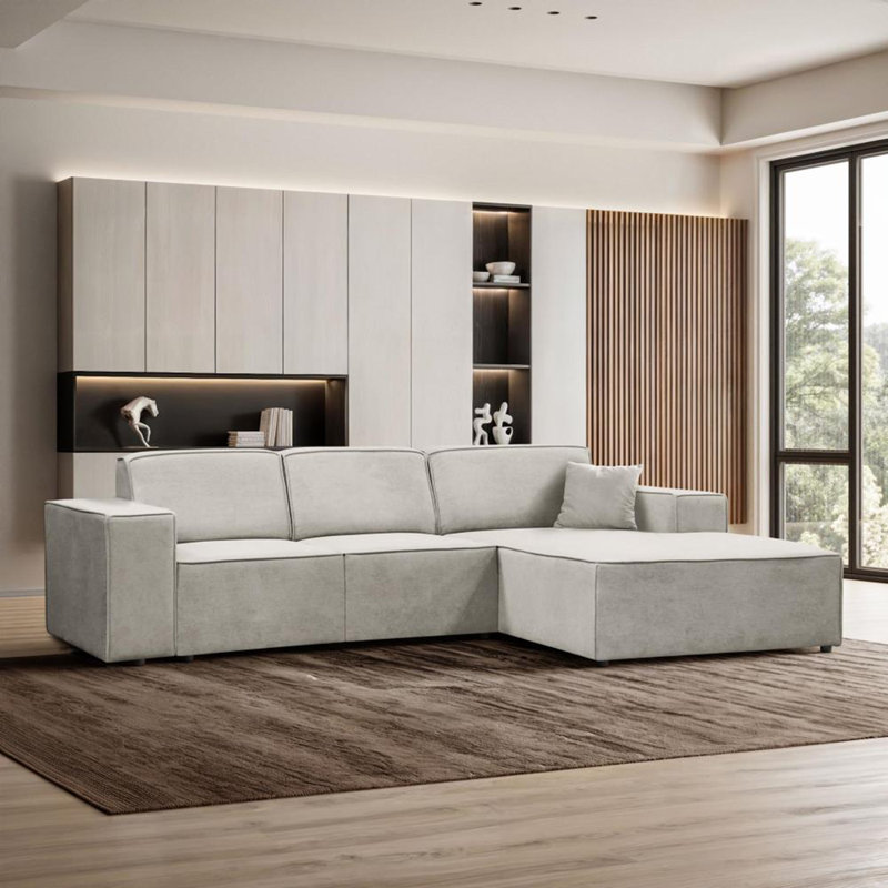Avionna 4 Seater Sofa & Chaise, Right Hand Facing, Beige