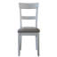 De 2 chaises à dossier, siège gris confortable, style pieds de chaise, salle à manger rembourrée