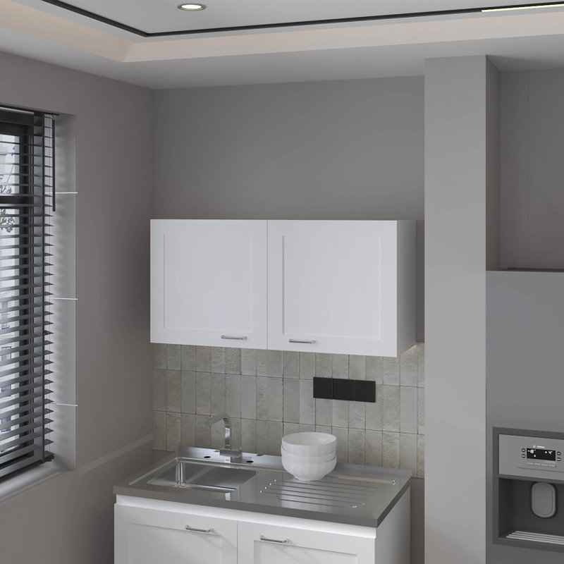 FM FURNITURE Nakya Kitchen Wall Cabinet with 2 Doors, White