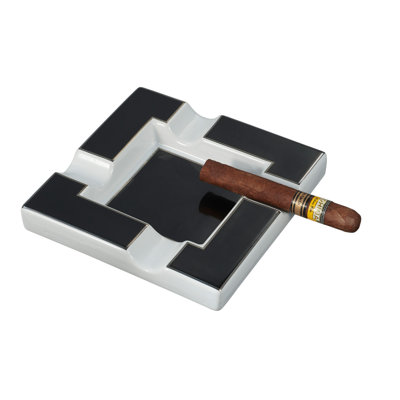 Visol Renner White & Black Ceramic Cigar Ashtray