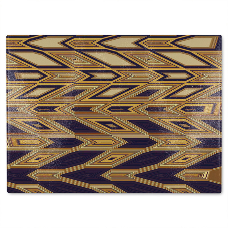 Geometric Tiles Glass Chopping Board, 28cm L x 20cm W