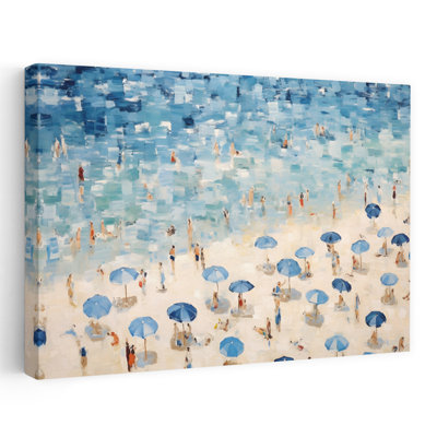 Aerial Beach 1 Abstract Contemporary Vibrant Coastal Wall Art Print