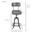 Tabouret de bar pivotant à dossier arrondi moderne noir P 18,5 po x l 16,25 po x H 38,25 po-35291654