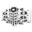 «Magical White Flowers Minimal Leaves» - Ensemble de 5 décorations murales florales modernes