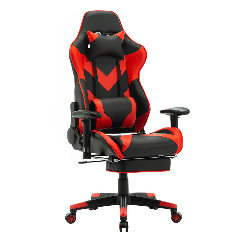 Inbox Zero PC & Racing Game Chair in Grey, Red