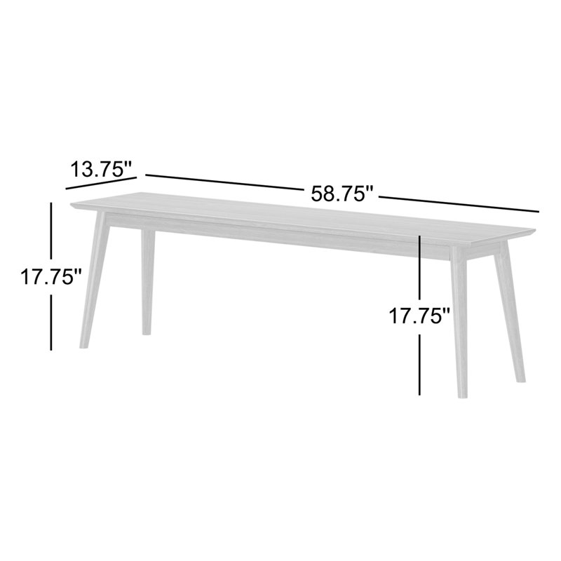 Leaford 58.75" Solid Wood Bench, Pecan