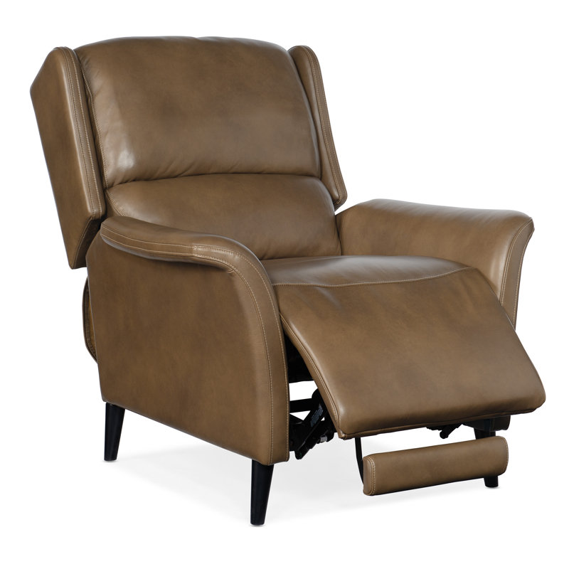 Diondre Leather Power Recliner, Brown Genuine Leather
