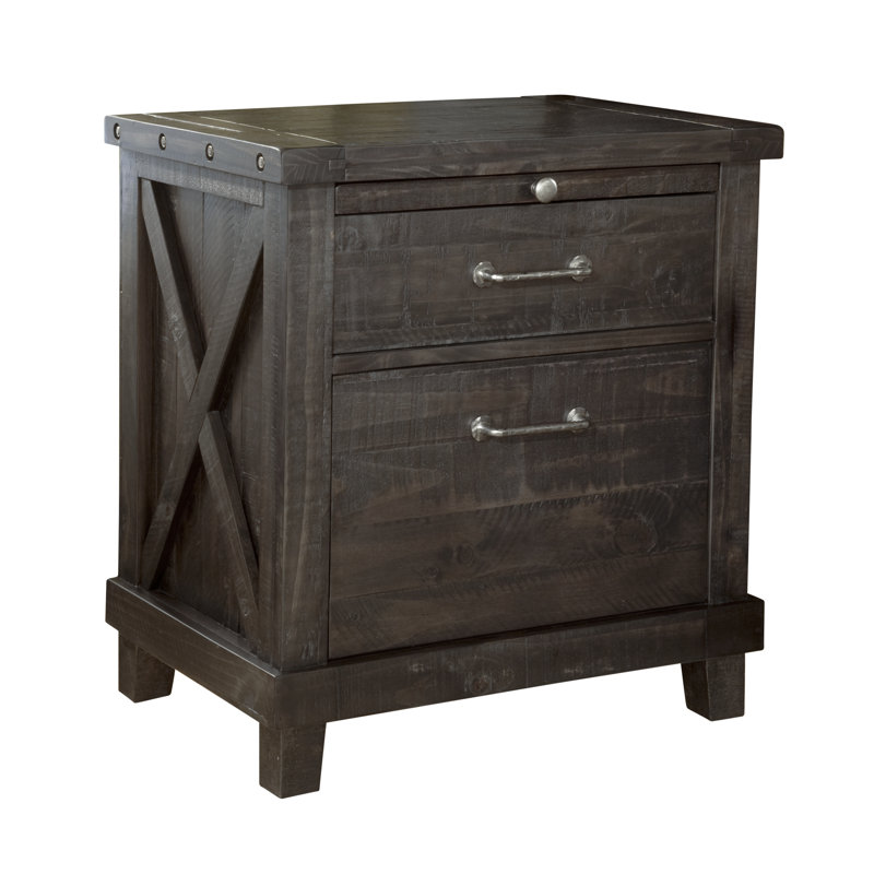 Kilby 26'' W Solid Wood Nightstand, Café