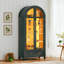 Vitrine de rangement arquée avec lumières DEL, luminosité réglable et induction humaine intelligente-1258944818