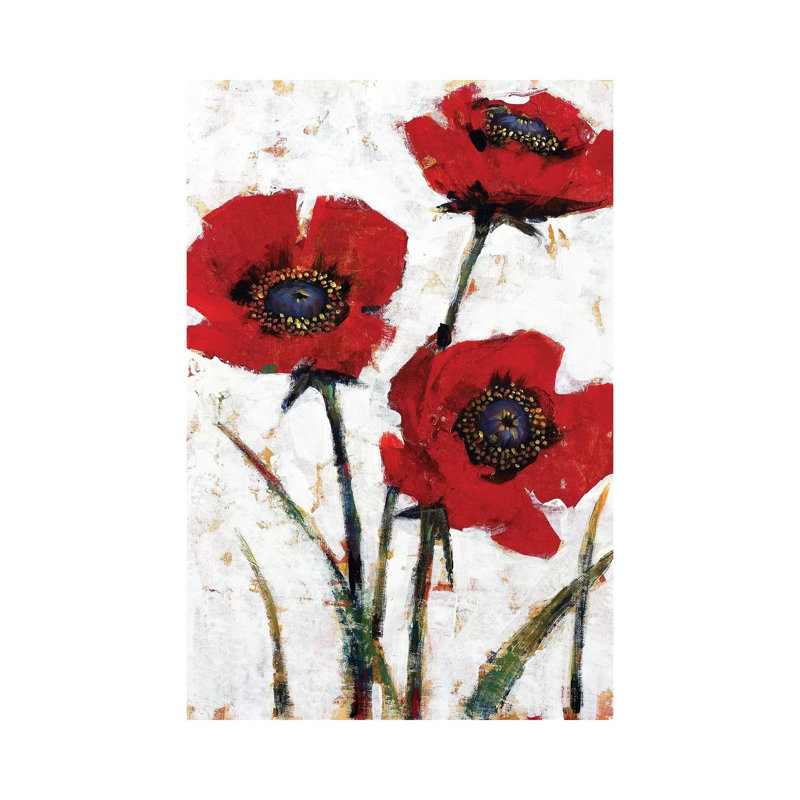 Red Poppy Fresco II by Tim OToole - Gallery-Wrapped Canvas Giclée on Canvas, 66.04 cm H x 45.72 cm W, Wrapped Canvas