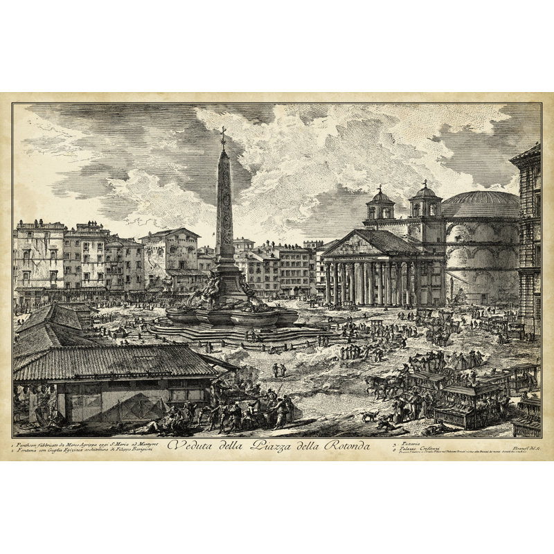 Veduta Della Piazza Della Rotunda, 61cm H x 91cm W x 3.8cm D