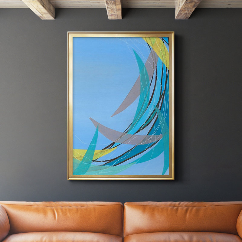 " Circulating Flow II ", 42.5" H x 30.5" W x 1" D, Gold Picture Frame
