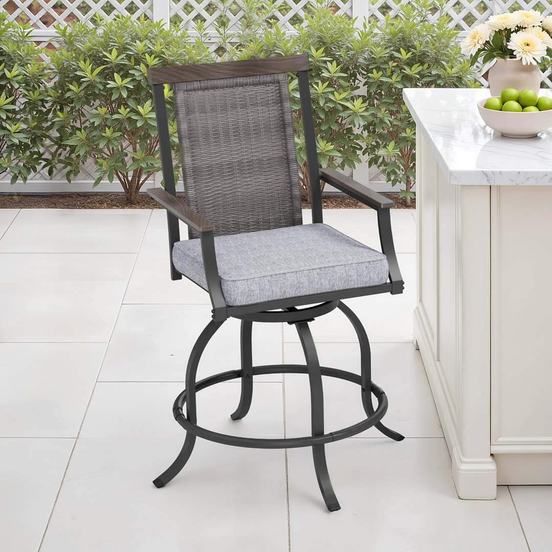 Alyne 27" Patio Bar Stools (Set of 2) Lark Manor™