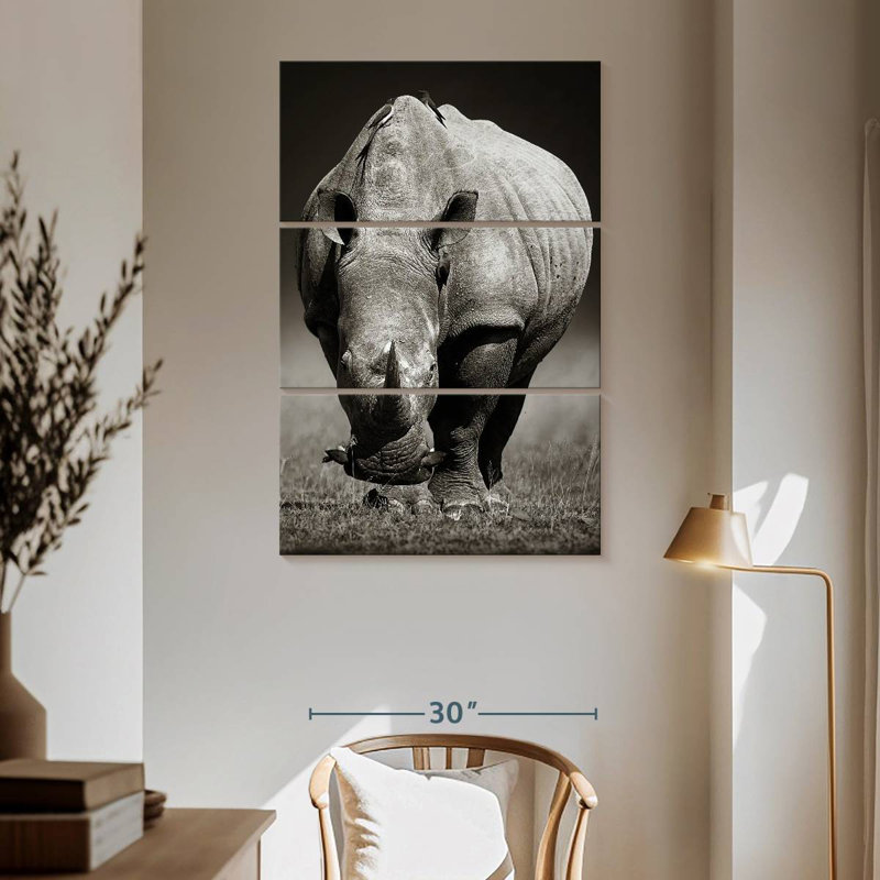 Brampt White African Rhinoceros, 65" H x 42" W