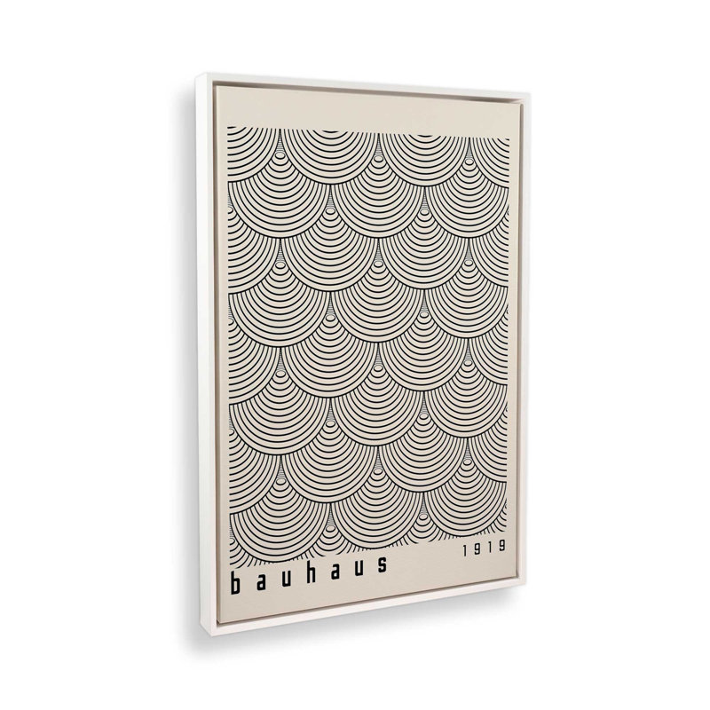 Echoing Bauhaus Arches Canvas Print, 18.75" H x 12.75" W x 1.75" D, Opaque White Floater Framed
