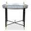 Pewter Round Tray & Gold Table with Finials-1247650726