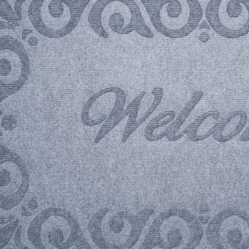Tapis de porte d'extérieur en polypropylène gris à bordure à volutes, 45,7 cm x 76,2 cm (18 po x 30 po).