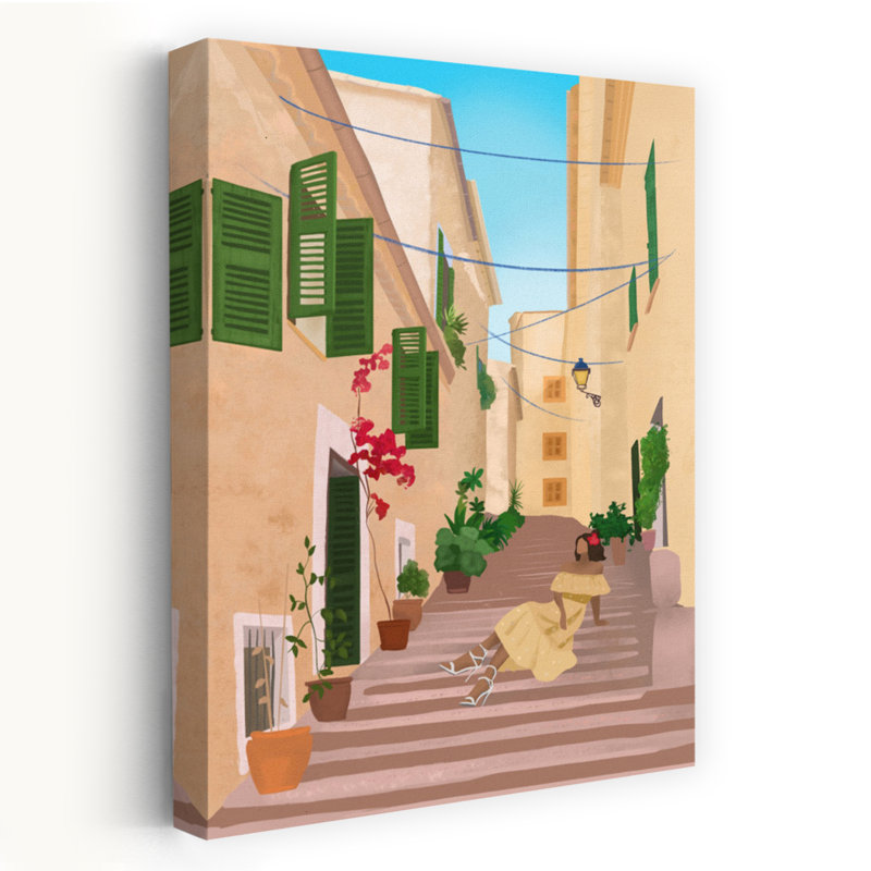 Affiche murale sans titre représentant une architecture estivale contemporaine, H 48 po x l 32 po