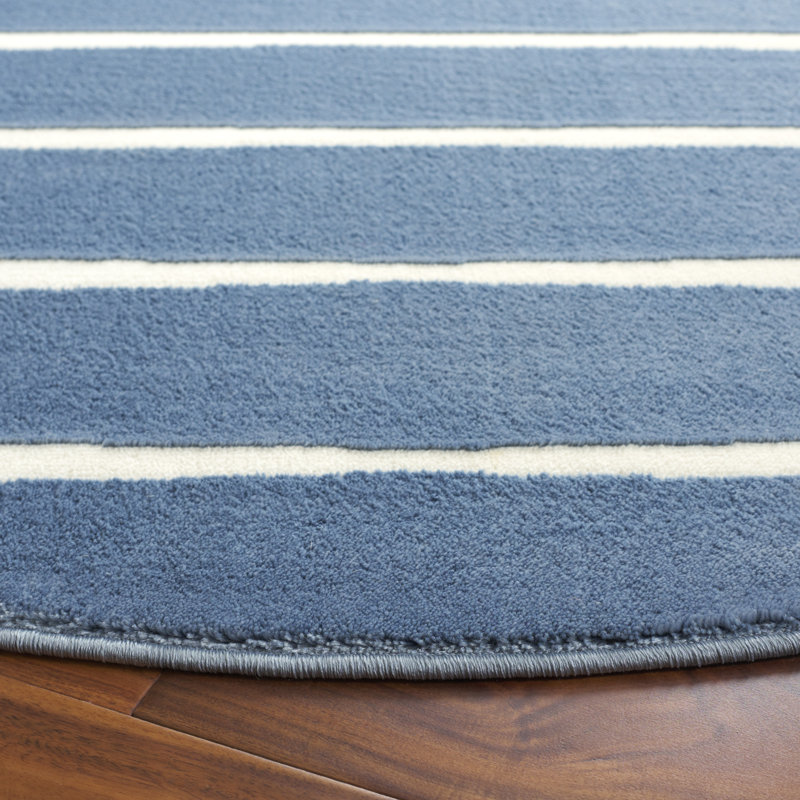 Tapis à rayures Maleah Performance, Rond 6 pi 7 po