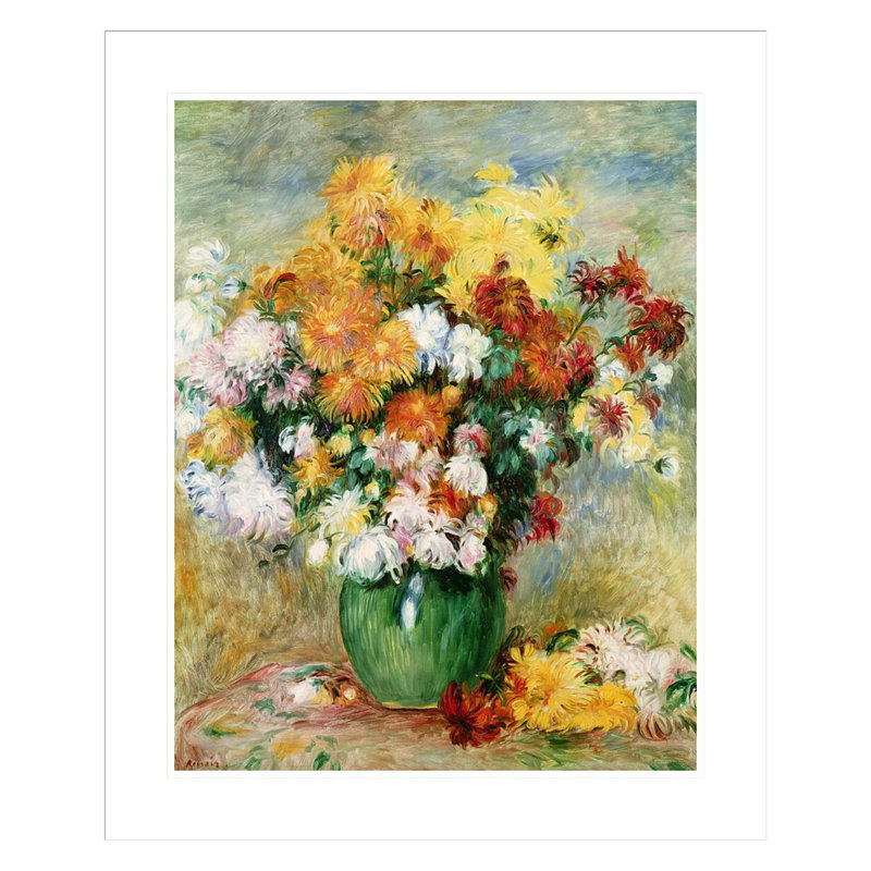 «Bouquet of Chrysanthemums» par Pierre-Auguste Renoir, impression giclée encadrée, H 28,3 po x l 23,5 po