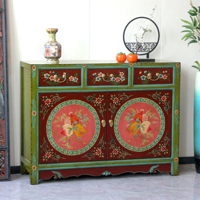 Painted National Style Porch Cabinet Accent Cabinet
