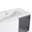 Meuble-lavabo mural 84 po avec lavabo en céramique, 1/2 porte en verre gris, 1 tablette de rangement 84 po-126675087
