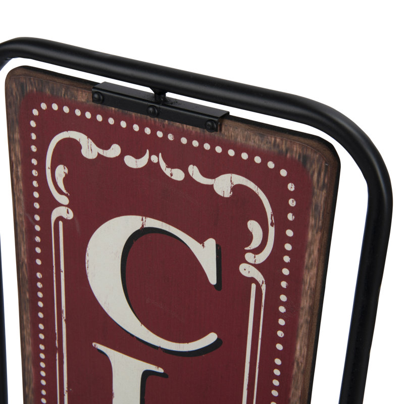 Free-Standing Metal Framed Open and Closed Sign