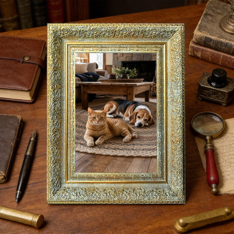 Cadre photo doré antique 1 pièce 11 po x 14 po avec affichage horizontal ou vertical