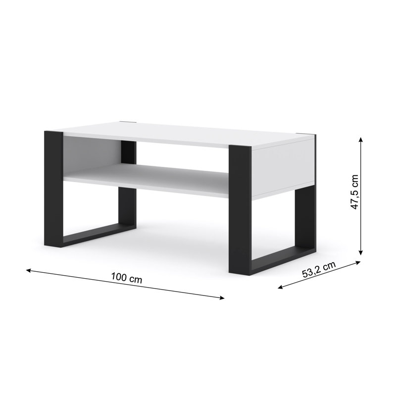 Maja Sled Coffee Table with Storage, White