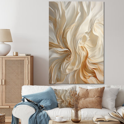 White And Champagne Flow IV - Champagne Wall Art