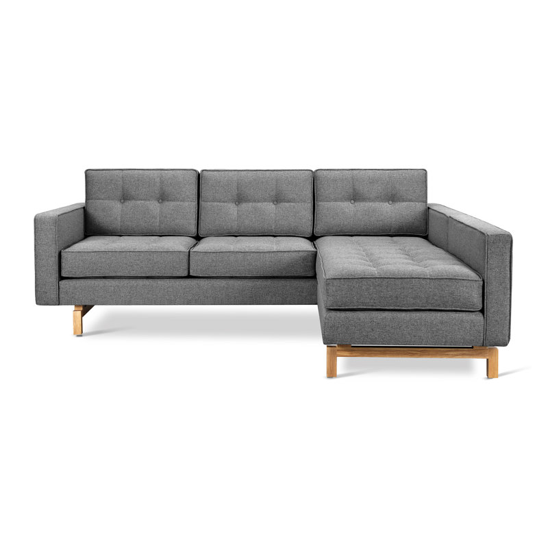 Jane 2 Chaise Sectional, Parliament Stone Performance Twill, Ash Natural