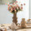 Vase en céramique décor de table pour la maison - ensemble de 3 vases à fleurs pour le salon, décorations pour la cuisine, vases rustiques modernes, centre de table pour la chambre à coucher, bureau, salle de bain, salle à manger, bureau