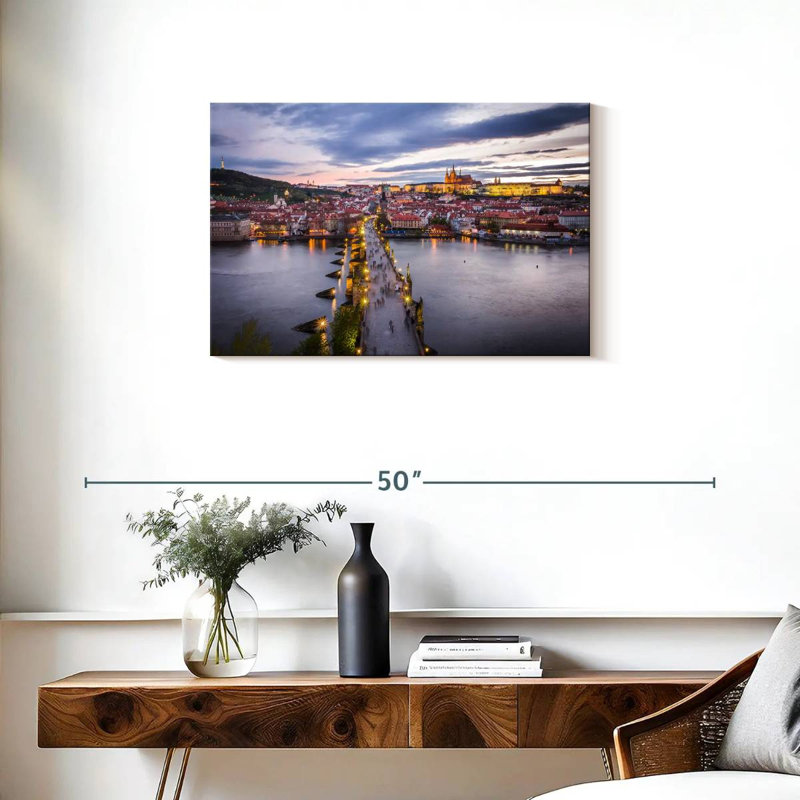 Lilie Charles Bridge to Prague, H 20 po x l 30 po