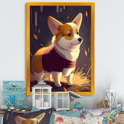 «Cute Little Corgi Dog», reproduction sur toile