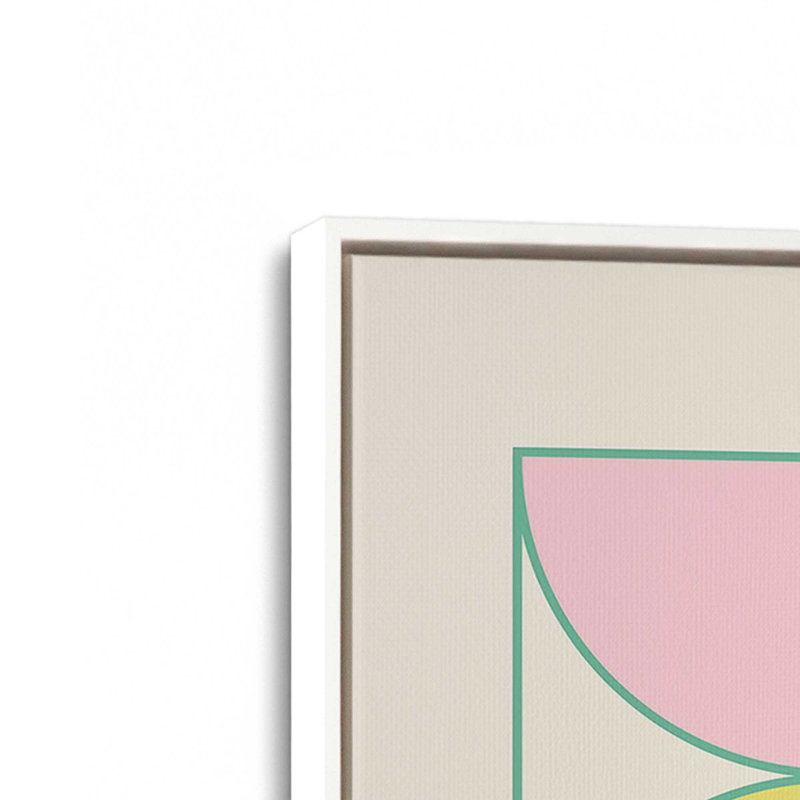 «Bauhaus Pastel Play», reproduction sur toile, Cadre flottant blanc opaque, H 38 po x l 26 po