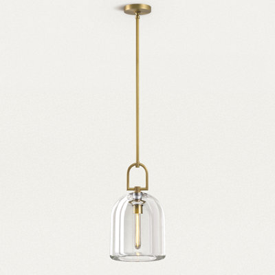 1 - Light Bell Single Pendant With Crystal Glass