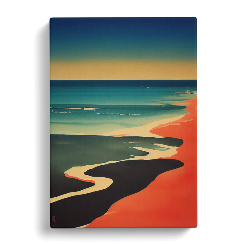 XV1022-3738X Red Sand Beach - Print, No Matte, 60cm H x 40cm W, Wrapped Canvas