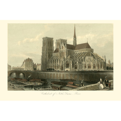 UA CH Cathedral Of Notre-Dame Paris by T. Allom - Wrapped Canvas Painting