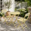 Ensemble bistro 3 pièces avec chaises pliantes et table ronde, jaune vif pour l'intérieur et l'extérieur