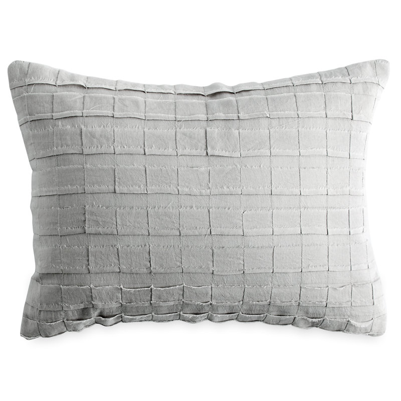 Small Gray Cotton Applique Decorative Throw Pillow
