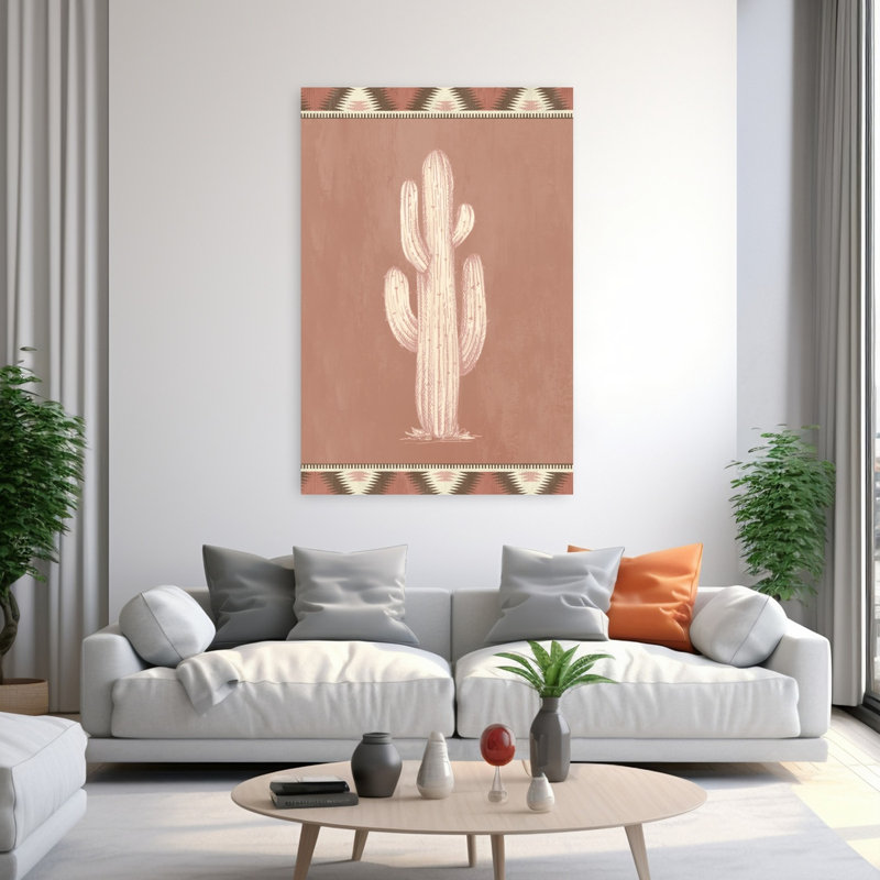 Cactus Navajo III, art de paysage de cactus minimaliste minimaliste, H 60 po x l 40 po