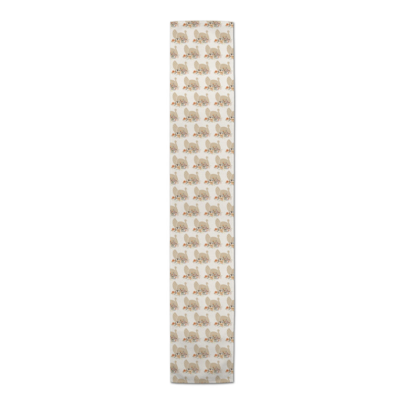 Neutral Turkey Pattern 5 Table Runner, 72" L x 16" W