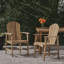 Ensemble de 2 chaises de salle à manger d'extérieur résistantes aux intempéries en bois d'acacia Adirondack-2086914773
