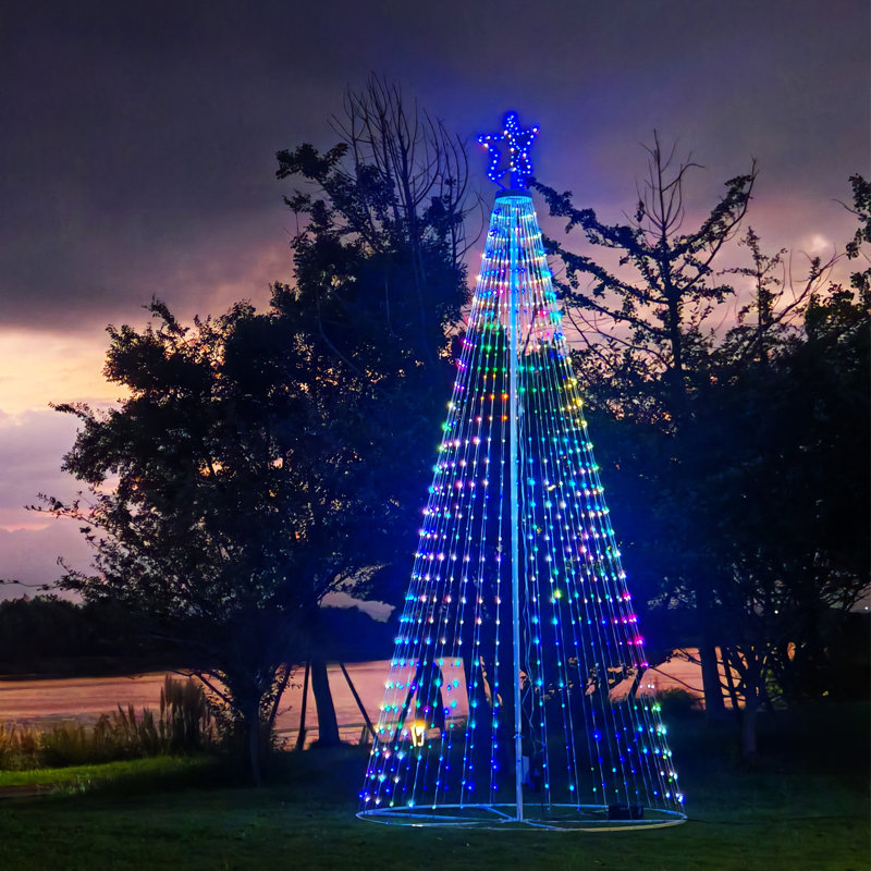 Arbre de Noël d'extérieur 12,8 pi, H 153,5 po x l 63,8 po x P 63,8 po