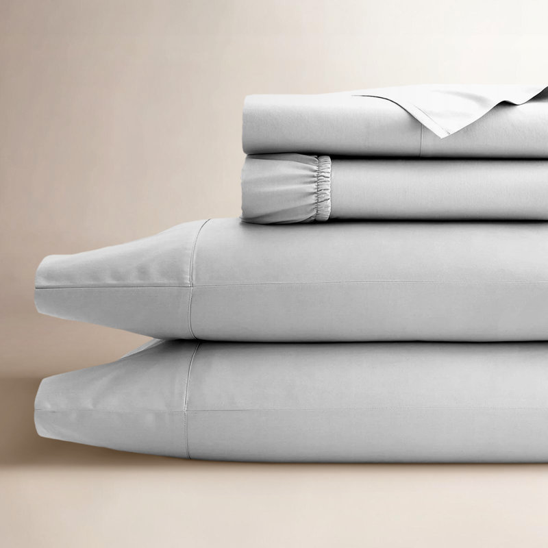 Ensemble de draps en coton égyptien 1000TC ultra doux et soyeux - Sleep by Wayfair ™, Blanc arctique