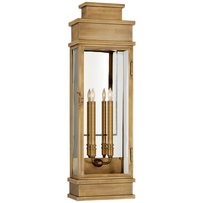 Chapman & Myers Linear Large Wall Lantern, Antique Burnished Brass